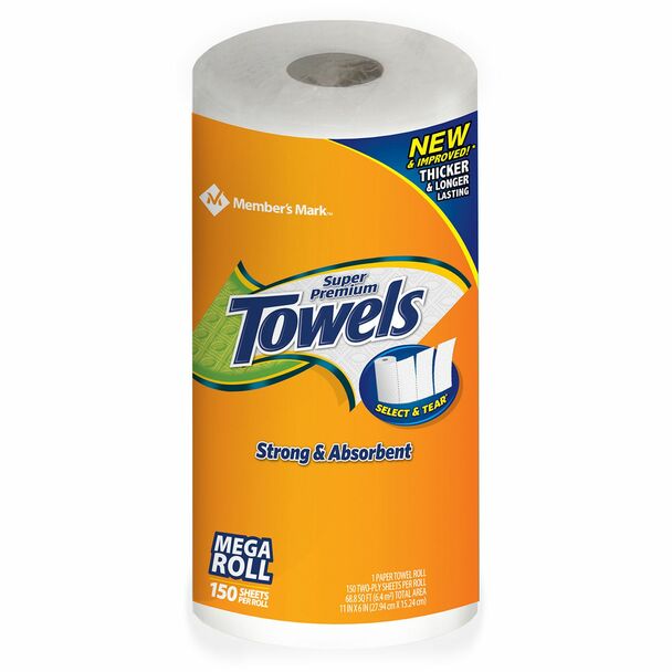 Member's Mark Premium Paper Towel, Strong & Absorbent, 150 Sheets 2-Ply , 1 ct