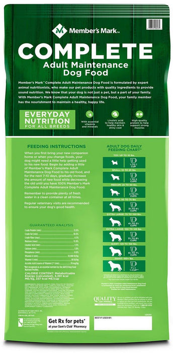 Member's Mark Complete Adult Maintenance Dry Dog Food, 55 lbs