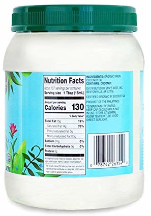 Member's Mark Organic Virgin Coconut Oil, 56 oz