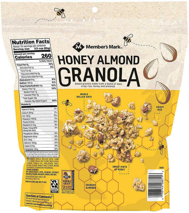 Member's Mark Honey Almond Granola, 907 gr (32 oz)