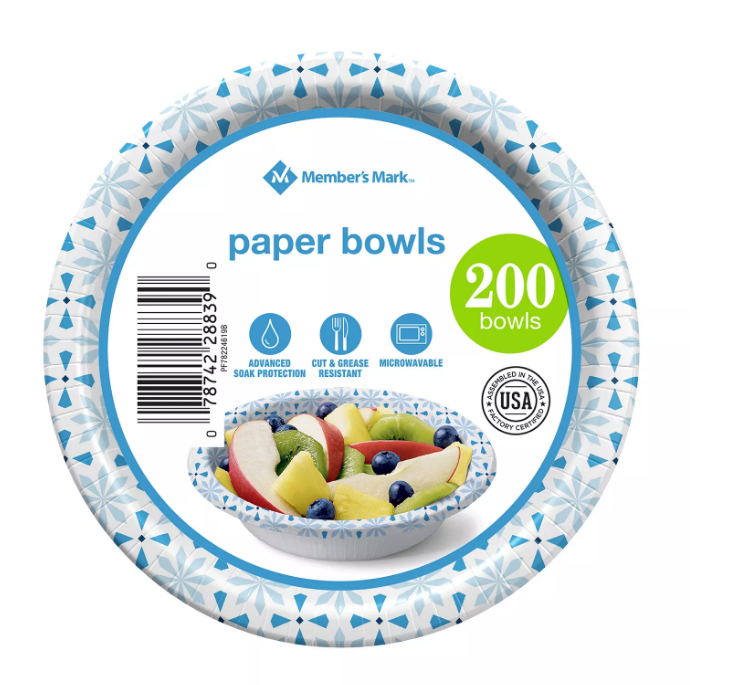 Member's Mark Ultra Snack/Dip Paper Bowls, 200 x 12 oz