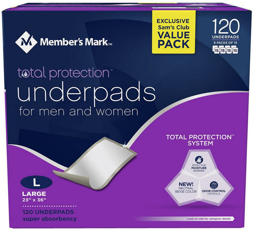 Member's Mark Unisex Underpads, Large, 120 ct