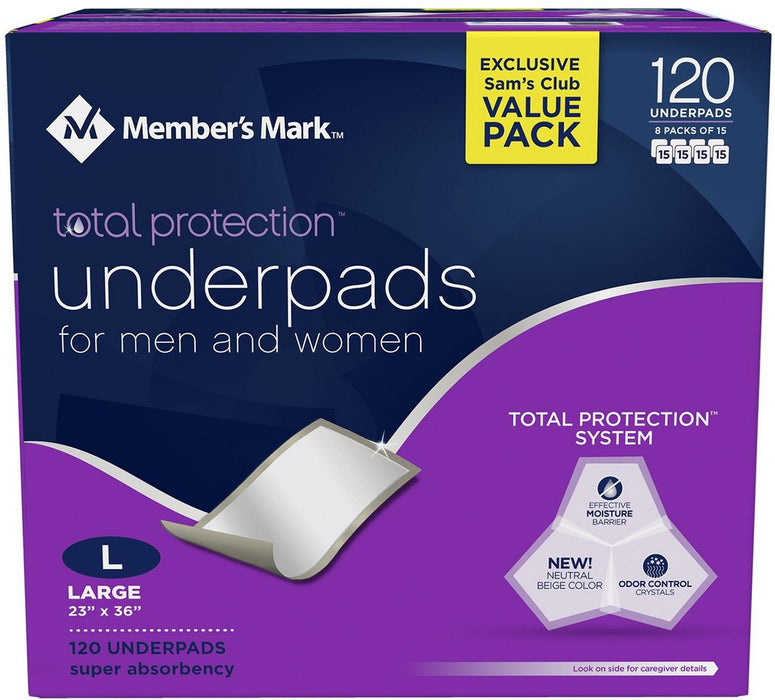 Member's Mark Unisex Underpads, Large, 120 ct