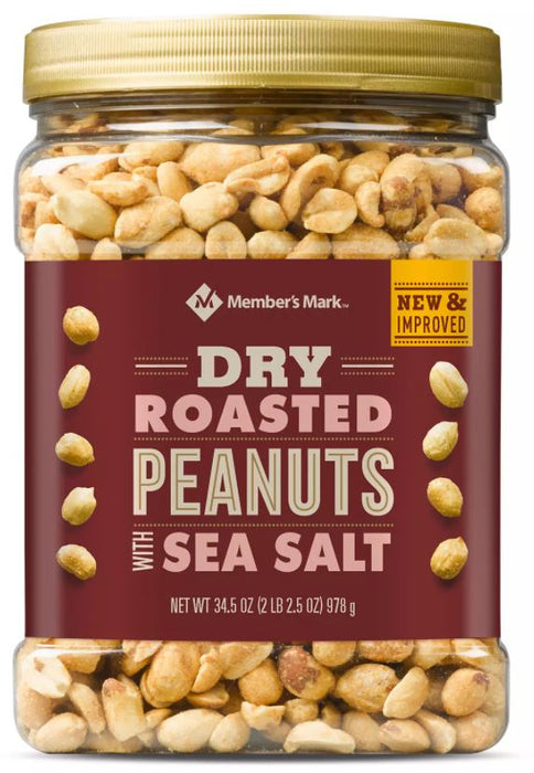 Member's Mark Dry Roasted Peanuts With Sea Salt , 34.5 oz