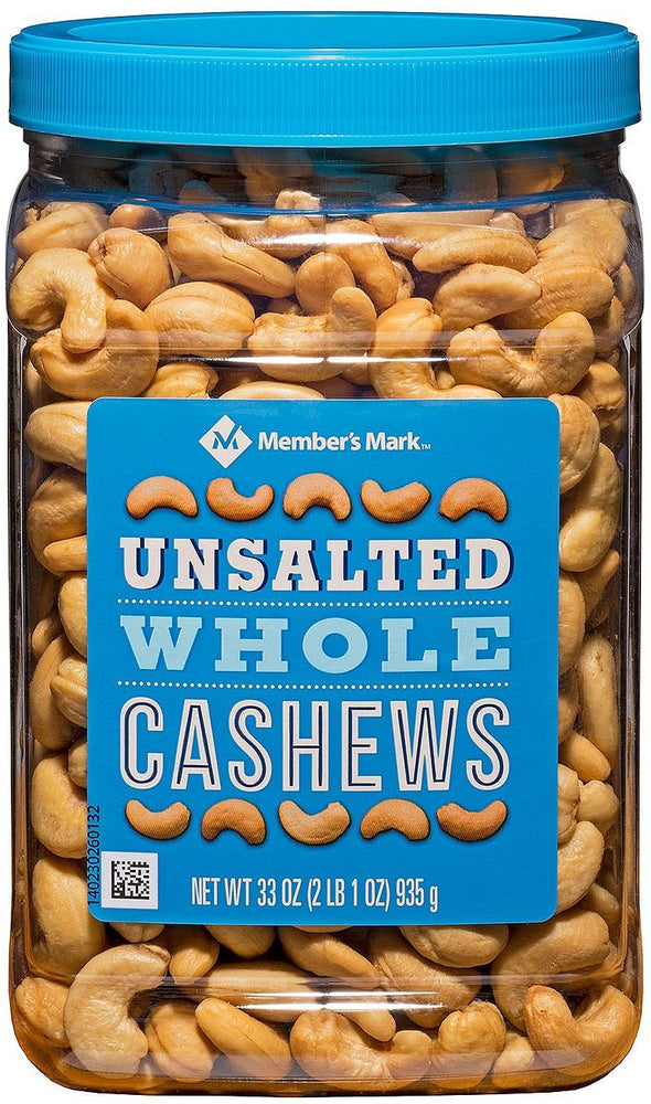 Member's Mark Unsalted Whole Cashews , 33 oz
