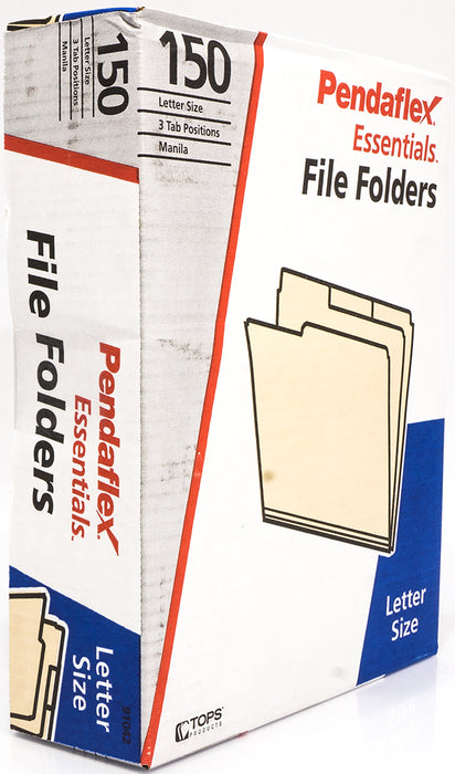Pendaflex Manila Letter File Folders, 150 ct