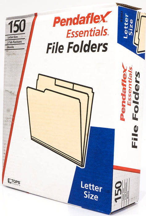 Pendaflex Manila Letter File Folders, 150 ct