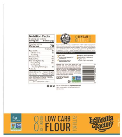La Tortilla Factory Low Card Flour Tortillas , 11.8 oz