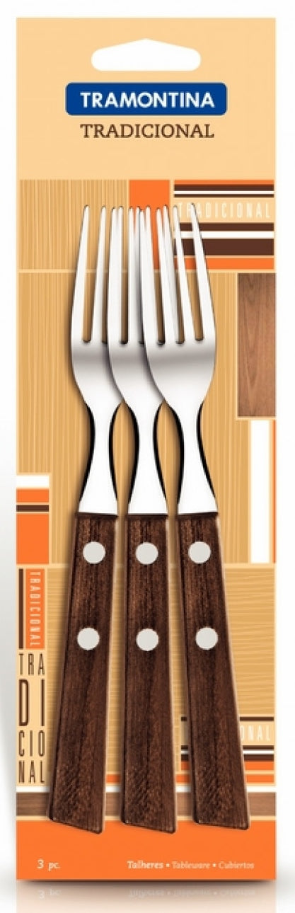 Tramontina Forks with Wooden Handle, 3 ct