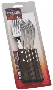 Tramontina Churrasco Forks, Dark Brown, 6 ct