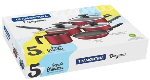 Tramontina Bergamo Cookware Set, Assorted Colors, 5 pcs