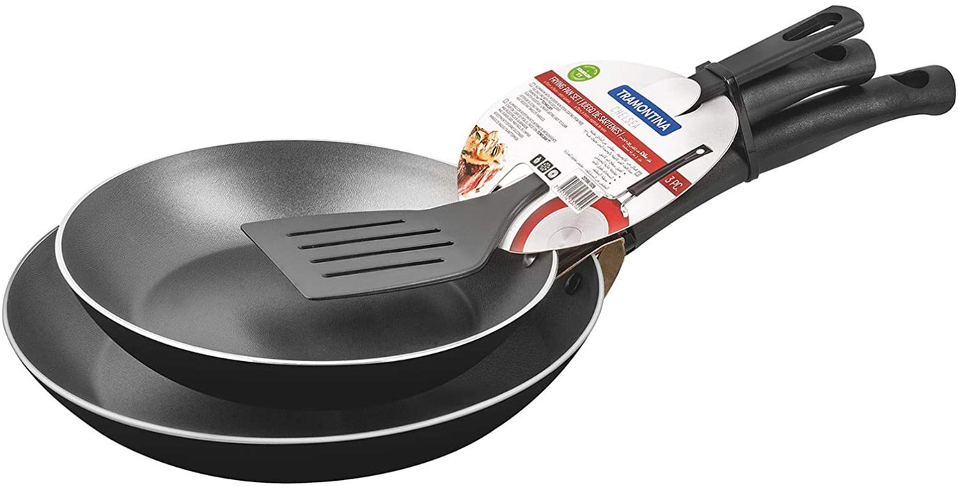 Tramontina Frying Pan Set, Black, 3 pcs