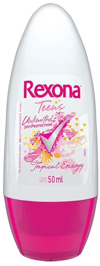Rexona Teens Tropical Energy Anti-Perspirant Deodorant Roll-On Value Pack, 3-pack