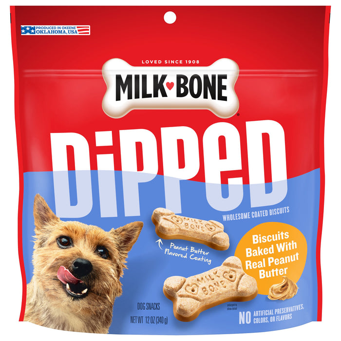 Milk-Bone Dipped Dog Biscuits Baked With Real Peanut Butter , 12 oz