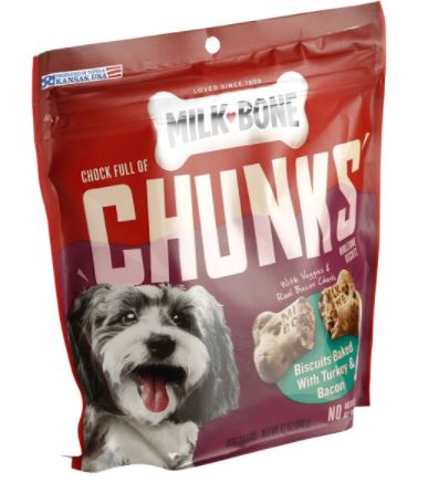 Milk Bone Chunks Biscuits Baked With Turkey & Bacon , 12 oz