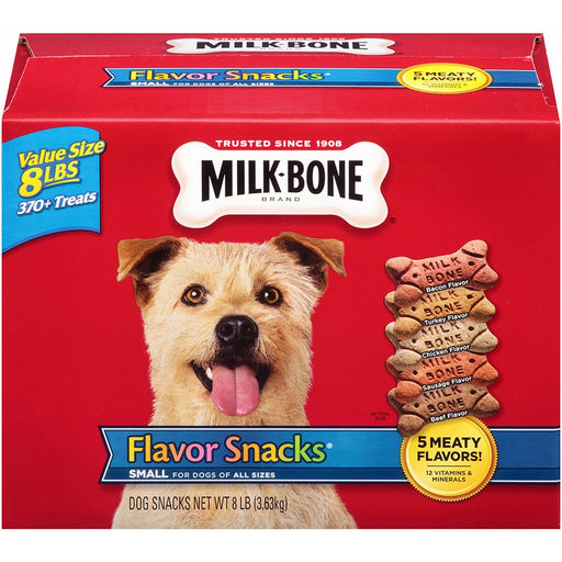 Milk-Bone Small Flavor Snacks for Dogs of All Sizes, 5 Meaty Flavors, 8 lbs