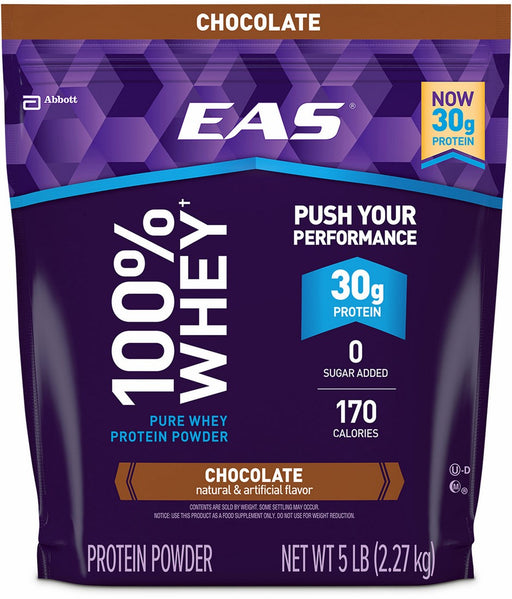 EAS 100% Pure Whey Protein Powder, Chocolate, 5 lbs