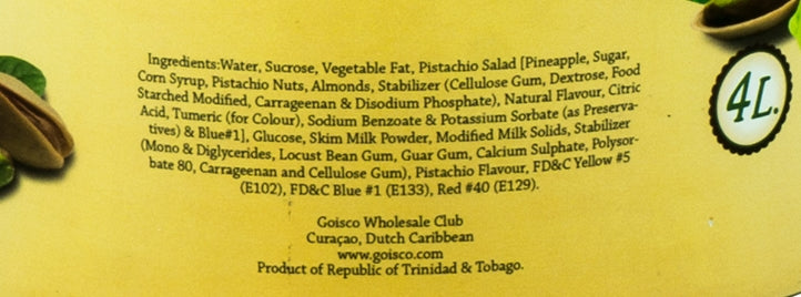 Goisco Pistachio Ice Cream, 4 L