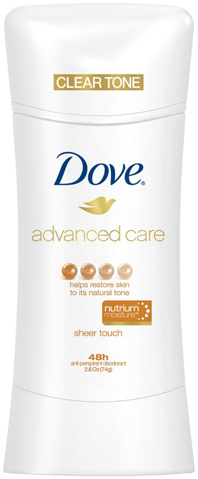 Dove Advanced Care Sheer Touch Clear Tone Anti-Perspirant Deodorant, 2.6 oz