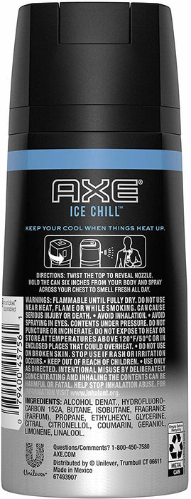 Axe Ice Chill Deodorant Spray, 4 oz