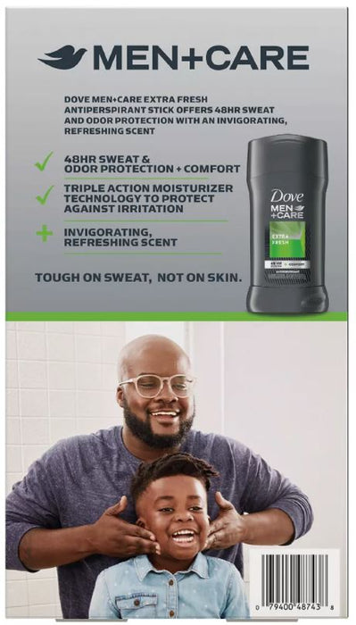 Dove Men + Care Antiperspirant Deodorant, Extra Fresh, 4-Pack , 4 x 2.7 oz