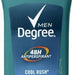 Degree Men Advanced Protection Cool Rush Antiperspirant & Deodorant Stick, 4 x 76 gr