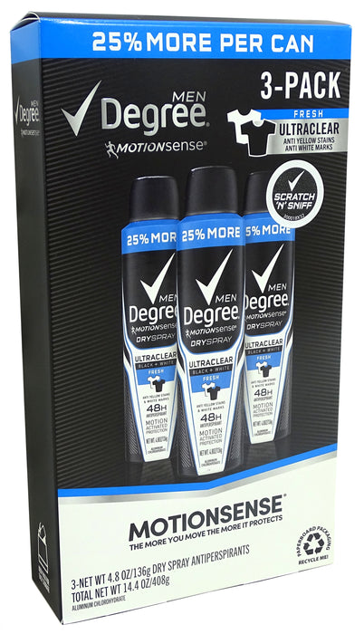 Degree Men Dry Spray Value pack, 3 x 142 ml