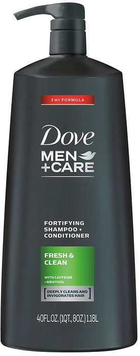 Dove Men + Care Fortifying Shampoo + Conditioner, Clean & Fresh , 40 oz