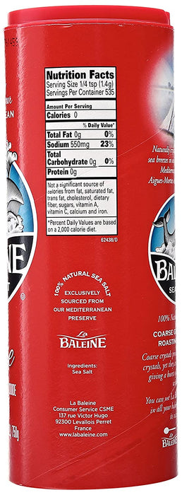 Baleine Coarse Sea Salt, 26.5 oz