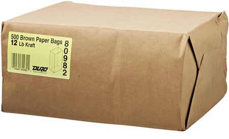 Duro Brown Paper Bags, 12 lbs, 500 ct
