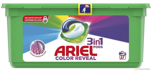 Ariel 3-in-1 Pods Laundry Detergent Pacs, Color Reveal, 27 ct