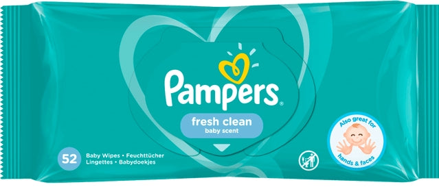 Pampers Fresh Clean Baby Wipes, 52 ct