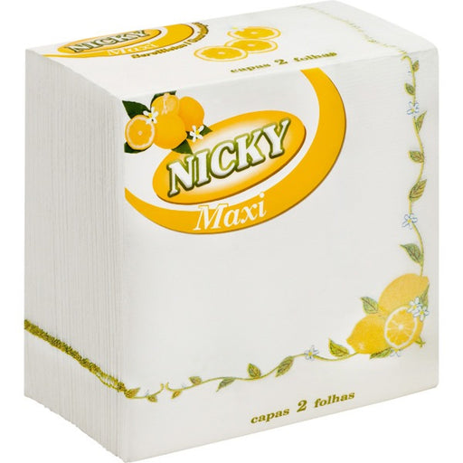 Nicky Maxi  2-Ply Paper Napkins with Lemon Design, 60 ct