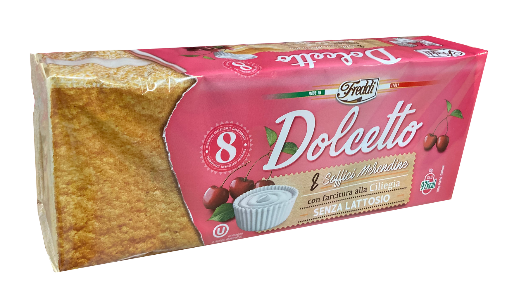 Freddi Dolcetto Cake, Cherry, 8 ct