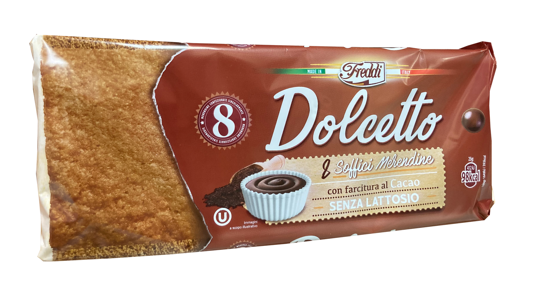 Freddi Dolcetto Cake, Cacao, 8 ct