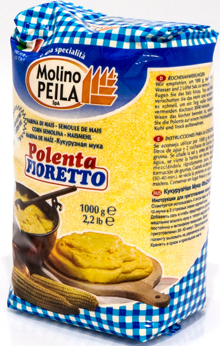 Molino Peila Fioretto Polenta Corn Meal (Harina de Maiz), 1 kg