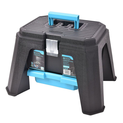 Tactix Storage Step Stool, Blue, 20 x 16 x 12.5 inch