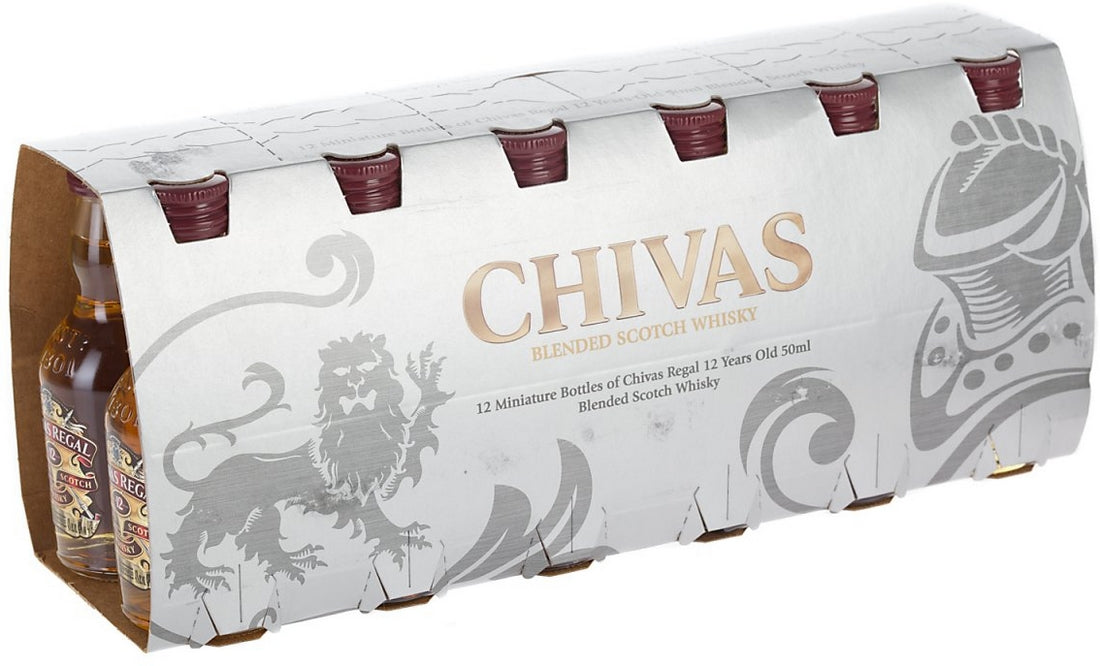 Chivas Regal 12 Years Blended Scotch Whisky Miniature Bottles, 40% Vol., 12 x 50 ml