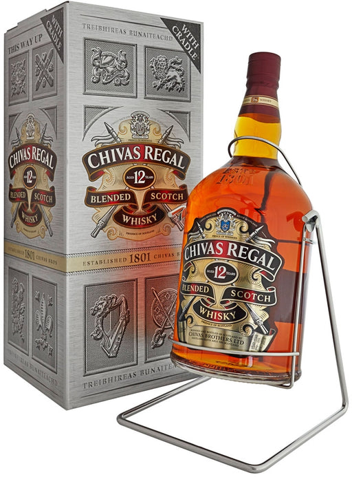 Chivas Regal 12 Years Blended Scotch Whisky Bottle with Cradle, 40% Vol., 4.5 L