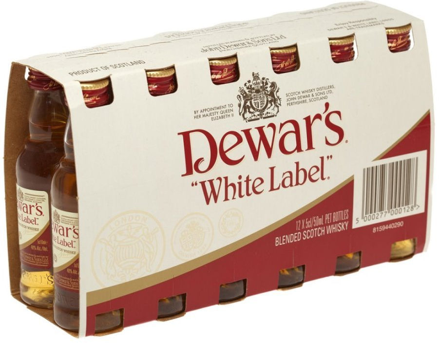 Dewar's White Label Blended Scotch Whisky, 12 x 5 cl