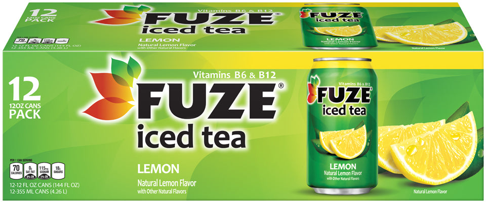 Fuze Iced Tea Lemon Bottle with Vitamins B6 and B12, 2 Liters