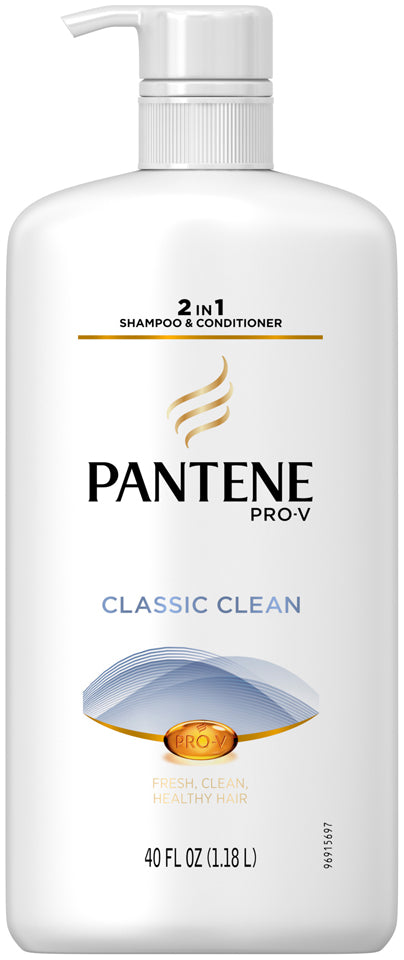Pantene Pro-V, 2 in 1, Shampoo & Conditioner, Classic Clean, 40 oz
