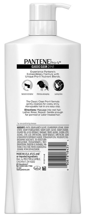 Pantene Pro-V Classic Clean 2 in 1 Shampoo & Conditioner, 38.2 oz