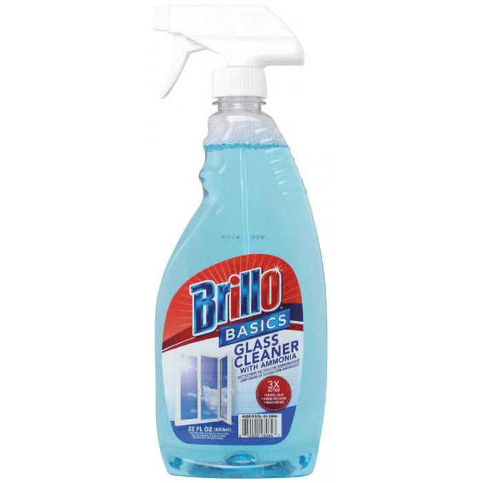 Brillo Basics Glass Cleaner With Ammonia, 22 oz