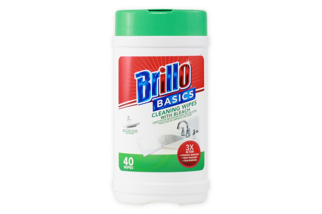 Brillo Basics Cleaning Wipes With Bleach , 40 ct