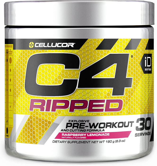 Cellucor C4 Ripped Pre-Workout Powder, Raspberry Lemonade Flavor , 180 gr