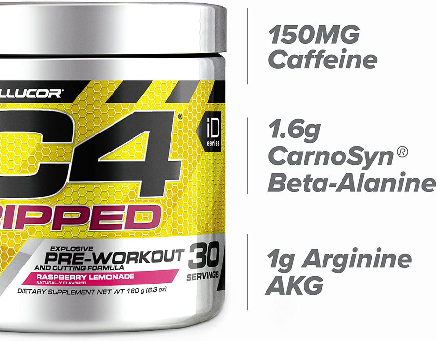 Cellucor C4 Ripped Pre-Workout Powder, Raspberry Lemonade Flavor , 180 gr