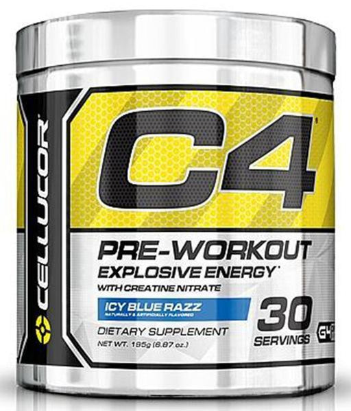 Cellucors C4 Pre-Workout Explosive Energy, Icy Blue Razz, 195 gr