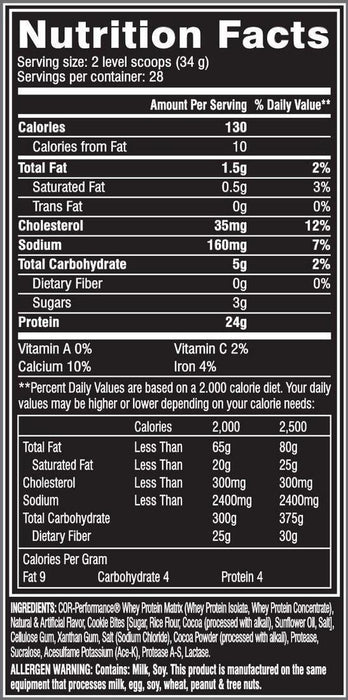 Cellucor Whey Protein Isolate Post Workout Recovery Drink, Cookies & Cream, 2 lb