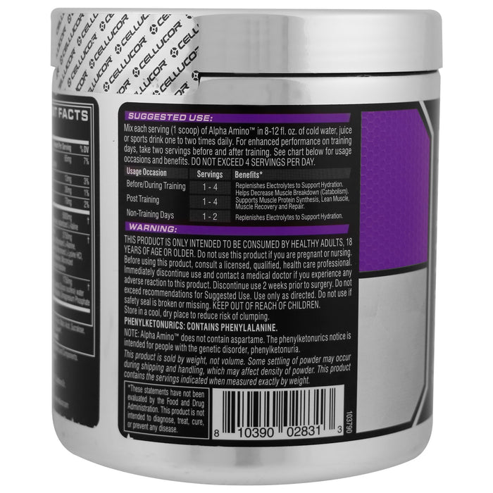 Cellucor Alpha Amino Performance BCAAs, Icy Blue Razz Flavor, 30 Servings, 381 gr